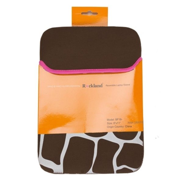 Fox Luggage Inc Fox Luggage BF18-Pink Giraffe Ipad Sleeve Lap Top Sleeve 8  in. x 11 in. - Pinkgiraffe - Neoprene BF18-Pink Giraffe